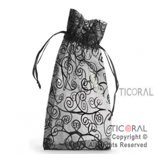 BOLSA ORGANZA NEGRO 13X20 ARABESCO HS3967-8 x 1